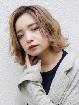 ソウ アオヤマ(SO aoyama) 20代30代40代　ボブ　ゆる巻き　シナモンベージュ　大人可愛い