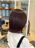 似合わせカットイメチェン/外ハネボブ/テラコッタカラー