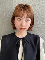 ロンドネートゥル 新潟(Lond naitre)&nbsp;オレンジブラウンの大人ボブ　（新潟／万代）