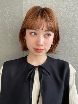 ロンドネートゥル 新潟(Lond naitre) オレンジブラウンの大人ボブ　（新潟／万代）