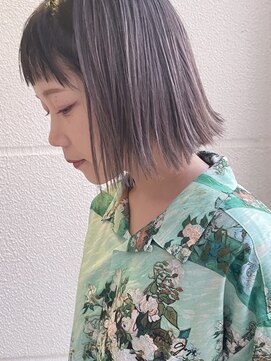 キーゴ 博多(KY-GO.) ラベンダーアッシュ×ぱっつんボブ