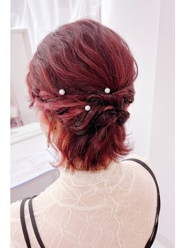 アマレット 東京駅八重洲店(amaretto) ショートの編み込みハーフアップ