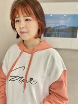 フェンヘアーアイス 中目黒(Fen.hair ici)&nbsp;20代30代大人可愛い透明感ピンクオレンジイヤリングカラーボブ