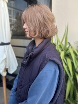 ヴヴ(Bub)&nbsp;milktea beige/ミニボブ　ニュアンスパーマ　艶感