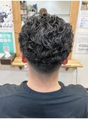 オールバックパーマ