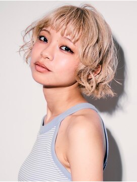 ドアベルヘアリビング(Door Bell hair Living) ボブヘアー×ブロンドカラー×夏ヘアー