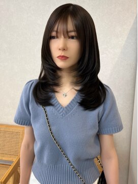 トレヘアー 京都 烏丸(tRe hair) レイヤーカット ハイライト インナーカラー イルミナ 韓国