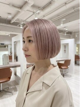 コール ネックス ザ サロン 表参道(COALL nex the salon) ハイトーンボブ　ピンクベージュ