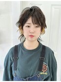 ウルフカット/イエローインナーカラー【綾瀬/亀有/北千住】
