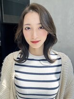 シオン(shion)&nbsp;ワンレンオリーブカラー小顔秋色透明感カラーボブルフ_ba537071