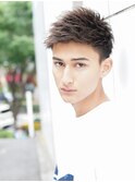#スポ髪　シークレットパーマ×刈り上げアップバング