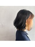 #ブルーブラックとインナーイエローオレンジ