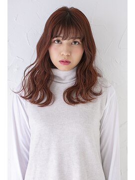 プライズ 池袋店(prize) オレンジブラウン無造作シースルーバングアレンジ10代20代4057