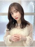 グレージュカラー/ボブウルフ/黒髪カタログ/ココアベージュ/20代