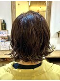 カジュアルコールドパーマボブ