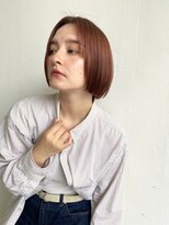 クラン(Chlan) 夏のピンクブラウン×セミウェットヘア×切りっぱなしストレート