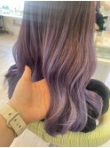 大人可愛いふんわりカールミストバング外国人風カラーブリーチ