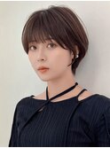 天使バング×耳掛けマッシュショート×ダークグレージュ