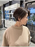 脱白髪染め/ハイライトカラー/ブラウン/大人ショート