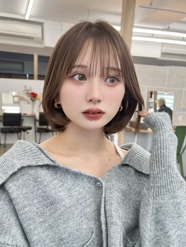 サンド ミュウ 横浜店(sand mieu) 黒髪ボブルフネビージュ小顔ワンレン