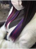 #プルエクステ#インナーカラー#ピンク#パープル