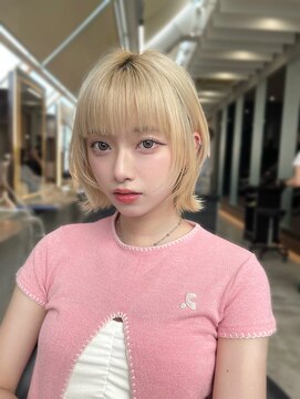 ロンドブルーム 天神大名店(Lond Bloom) イメチェン/ホワイトブロンド/外ハネボブ/美髪ショート