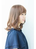 フリンジウェーブ ベージュ系カラー ミディ【モテナ 豊田 浄水】