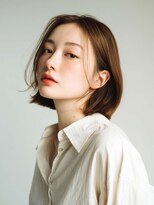 トクテ 高円寺(tokute) くびレイヤーエモージュ前髪モテベージュレイヤーミディ/高円寺