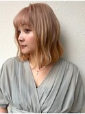 20代30代◎ハイトーンピンクベージュ×韓国風レイヤーボブp上尾