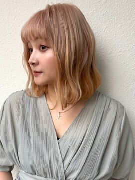 カバーヘア ブリス 上尾西口店(COVER HAIR bliss) 20代30代◎ハイトーンピンクベージュ×韓国風レイヤーボブp上尾