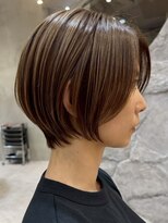 ソワネ 表参道(soigne) 表参道白髪ぼかしハイライトウルフショートヘアグレージュ40代