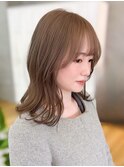 ベージュ/ミルクティーベージュ/レイヤーカット/梅田レイヤー