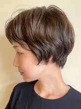 トップヘアーラウンジ 知立(TOP HAIR Lounge) 知立丸みショートマッシュヘアアッシュブラウン白髪ぼかし30代