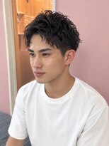 FIGARO MEN'S -UMEDA-【メンズアイブロウ/眉毛/ブリーチ/メンズカット/パーマ】 メンズ・アップバング・センターパート