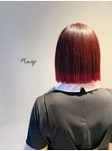 エッジカラー 裾カラー レッド 赤髪