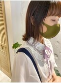 【三ツ井】チョコレートブラウン 切りっぱなし外ハネボブ 透明感