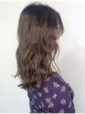 セミロング／10代／20代／30代／グレーベージュ