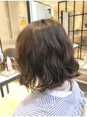 人気 あごラインのぱつっとくるくるパーマボブ
