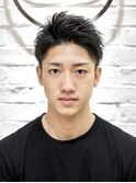 束感黒髪ツーブロック爽やかアップバングナチュナルビジカジ