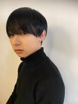 黒髪ナチュラルマッシュオイル仕上げ韓流ツーブロック