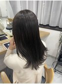 透明感グレー×暗めカラー