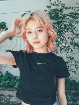 サロン ド ウィズ 西船橋店(Salon de With) ウエーブ巻き/ハイトーンピンク/外ハネミディアム◎30代40代50代