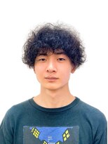 黄ぐまくん美容室 メンズ ツーブロック ランダムツイストパーマ