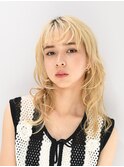20代30代40代ダブルカラー透明感毛先パーマ肩ライン外ハネ