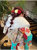成人式/編みおろし/ツインテール/和装