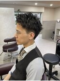 メンズ　パーマ　ツイストパーマ　ツイストスパイラル　眉毛