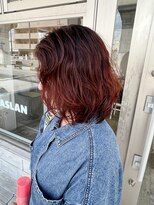アスラン(ASLAN)&nbsp;【aslan】ボブパーマ/ニュアンスパーマ/チェリーレッド