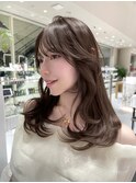 MINX鈴木マユウ セミロング レイヤーカット ラベンダーベージュ