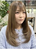レイヤーカット韓国風グレージュアディクシーカラー顔周り堺東