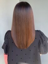 ナカオコアフュール(NAKAO COIFFURE)&nbsp;縮毛矯正 セミロング ダメージレス 髪質改善 ベージュカラー